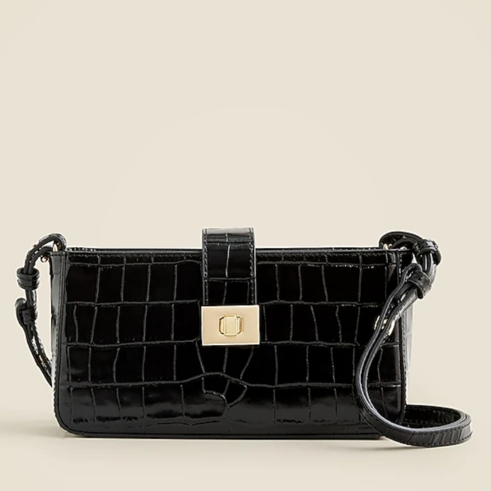 J Crew Edie three-in-one bag in croc-embossed Italian leather, NWT